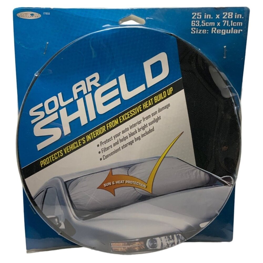 Solar Shield Vehicle Sunshade 25" X 28" Regular Size 2 Count Dual Shades